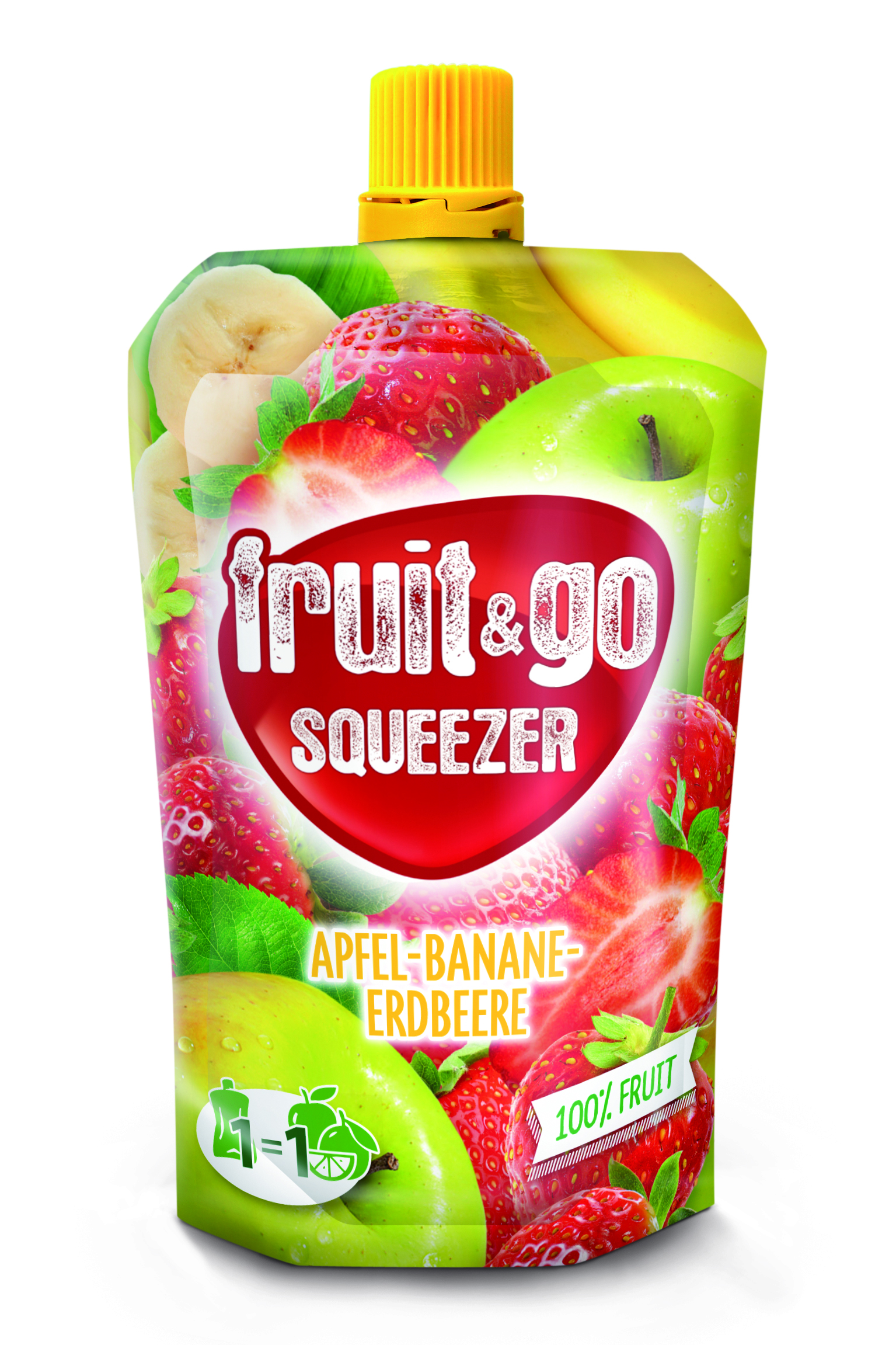 fruit&go SQUEEZER Apfel-Banane-Erdbeere | © machland gmbh