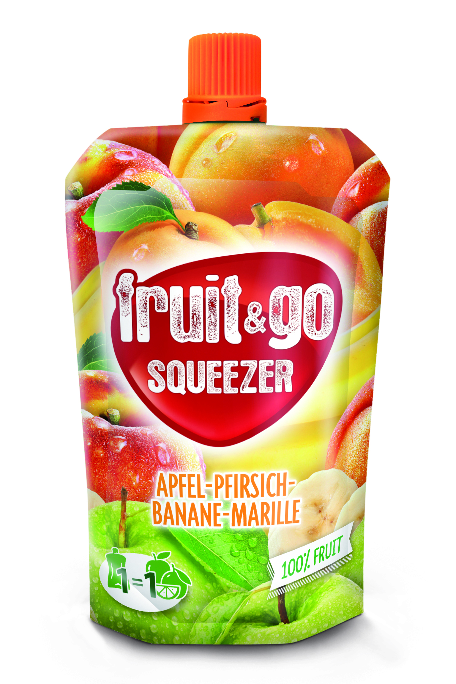fruit&go SQUEEZER Apfel-Marille-Pfirsich | © machland gmbh